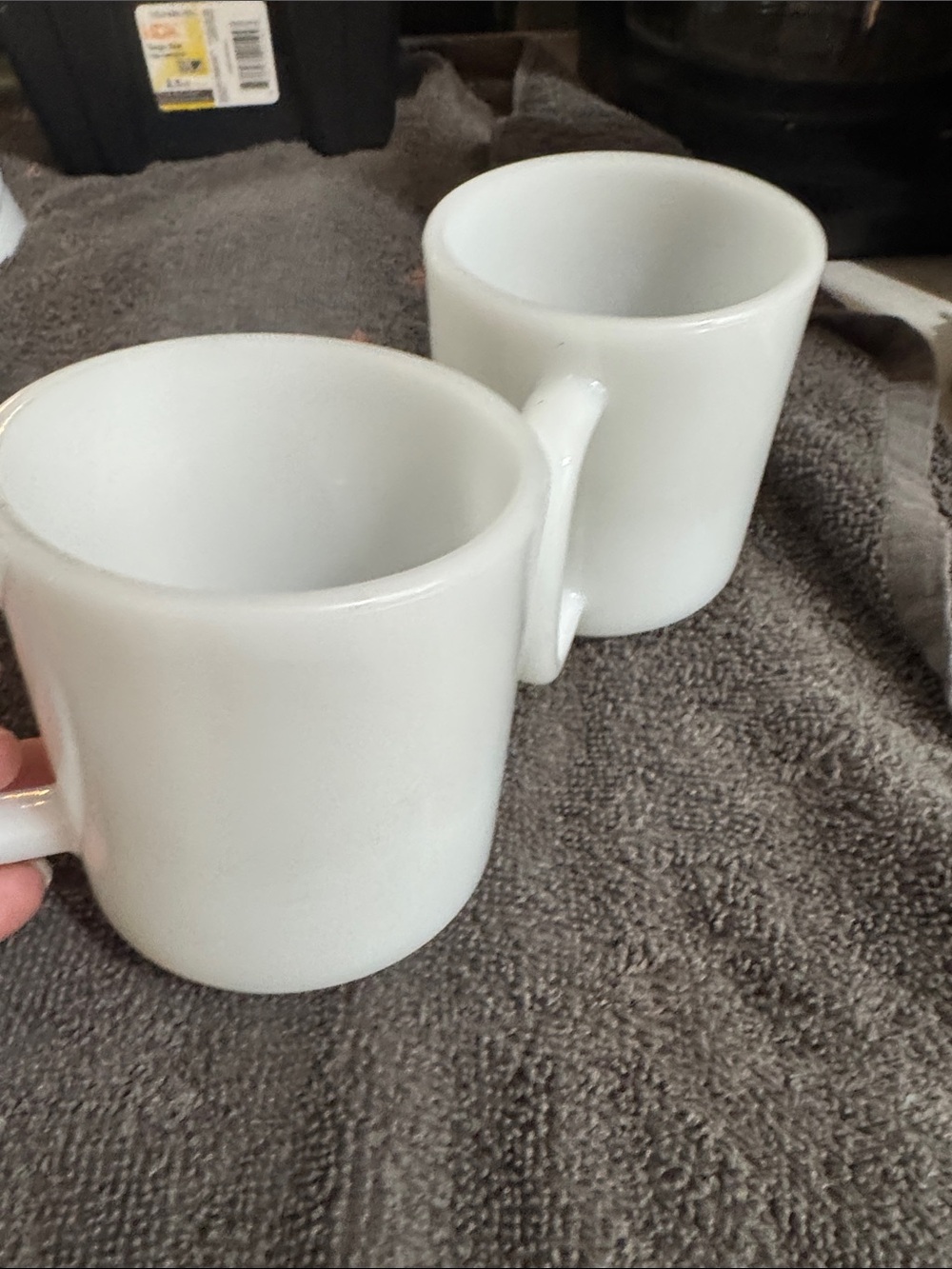White Ceramic Coffee Mugs - Set of 2
